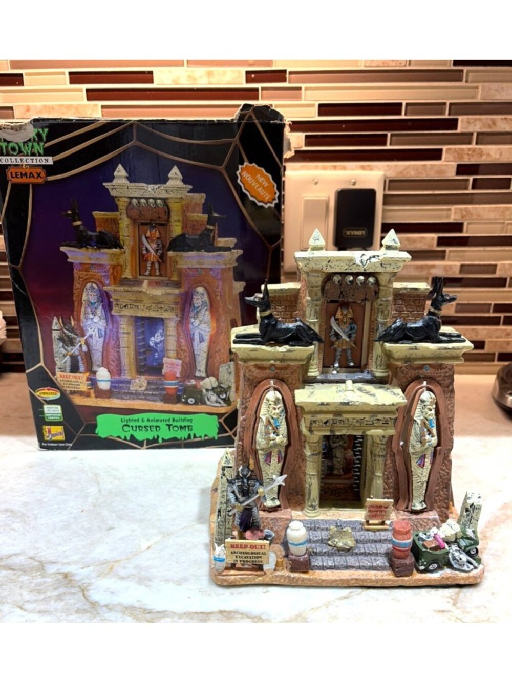 Lemax 2007 Animated CURSED Tomb #75500 Spooky Town Collection Mummies Scary Read
